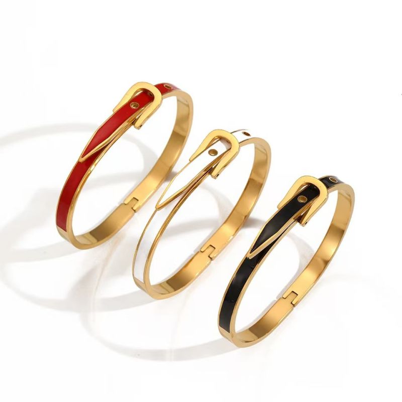 Pulsera Con Hebilla De Cinturón De Acero De Titanio Y Herradura