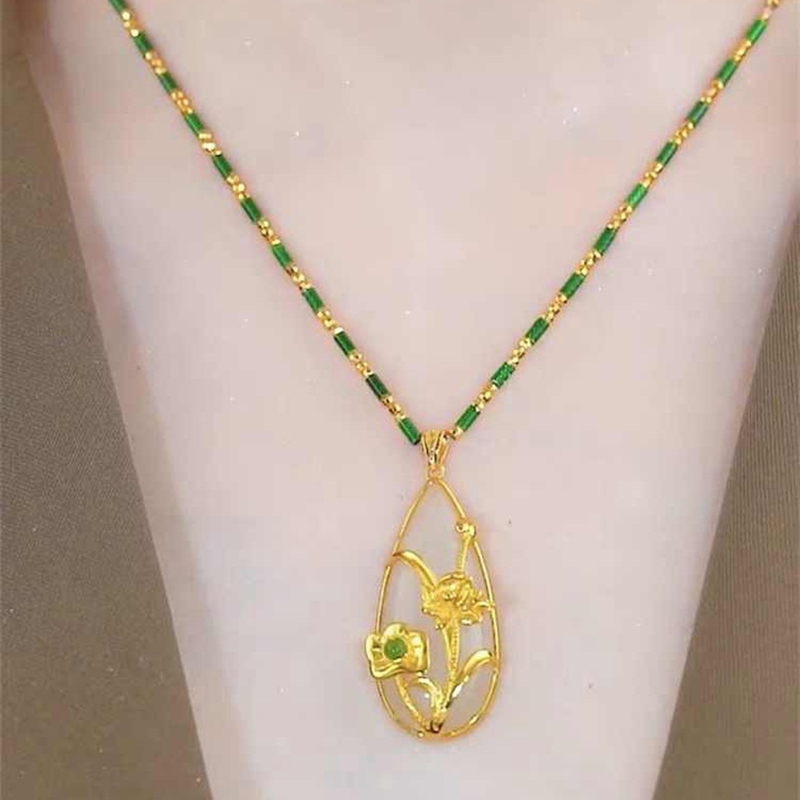 Collar De Metal Con Forma De Flor De Diamante