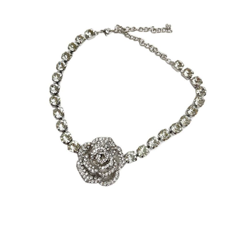 Collar De Flores De Diamantes De Metal