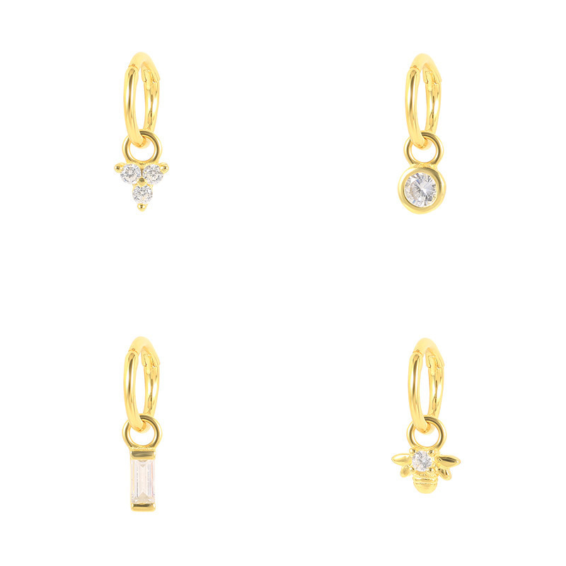 Pendientes De Plata Con Forma De Diamante Cuadrado [individual]