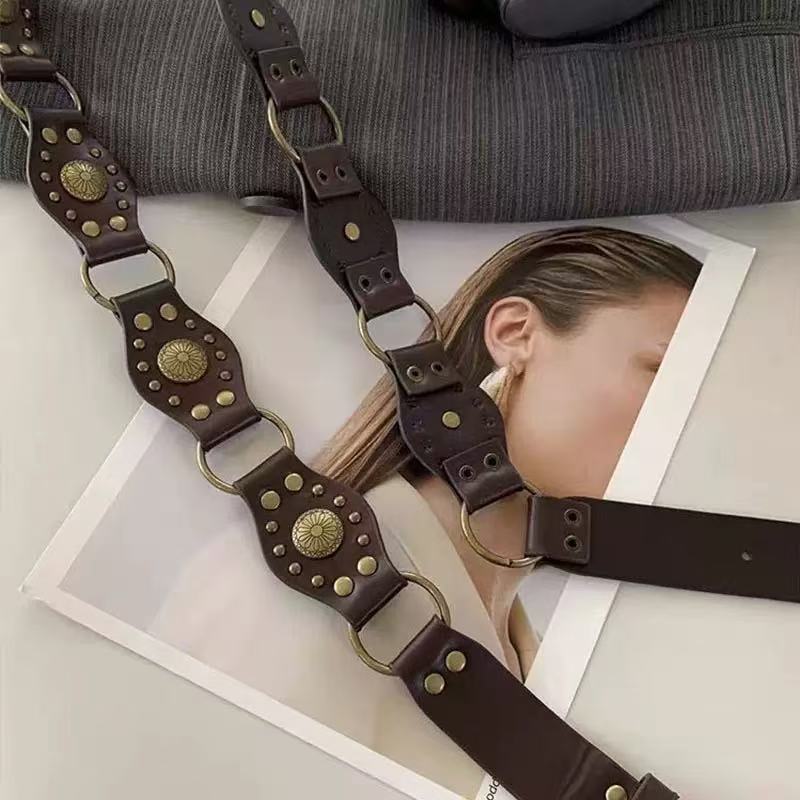 Versatile Retro Belt Buckle Rivet Belt