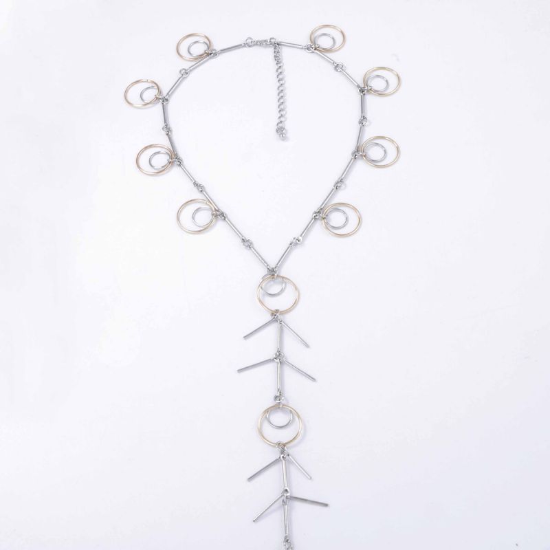 Cadena Corporal Con Anillo Geométrico De Metal En Forma De Y
