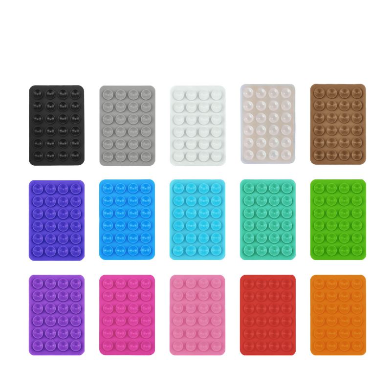 24 Black 7g Silicone Square Mobile Phone Suction Cup