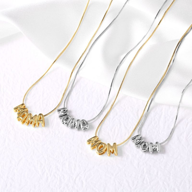 D Gold Gold-plated Copper Letter Necklace