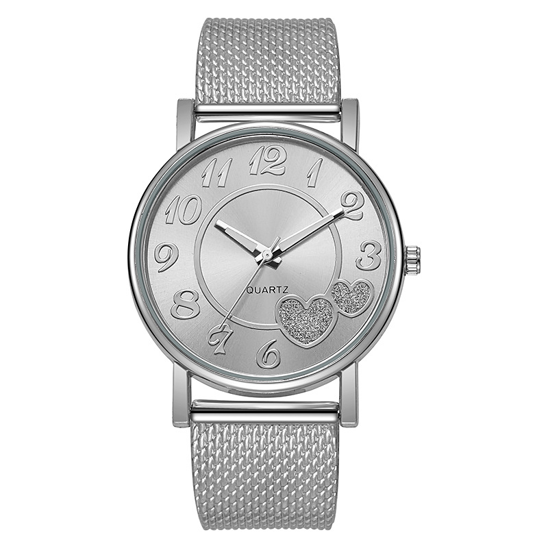 Gold Alloy Round Dial Watch