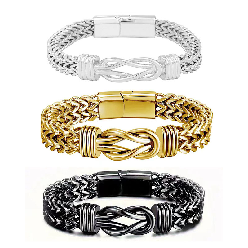Pulsera De Doble Cadena De Acero Inoxidable