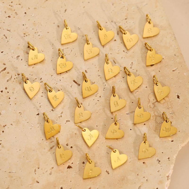 Love Letter Z Stainless Steel Heart 26 Letter Pendant (without Chain)