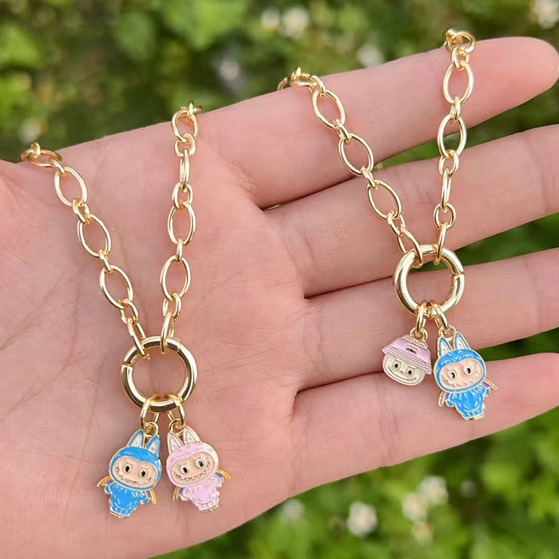 Collar De Dibujos Animados Bañado En Oro Y Cobre