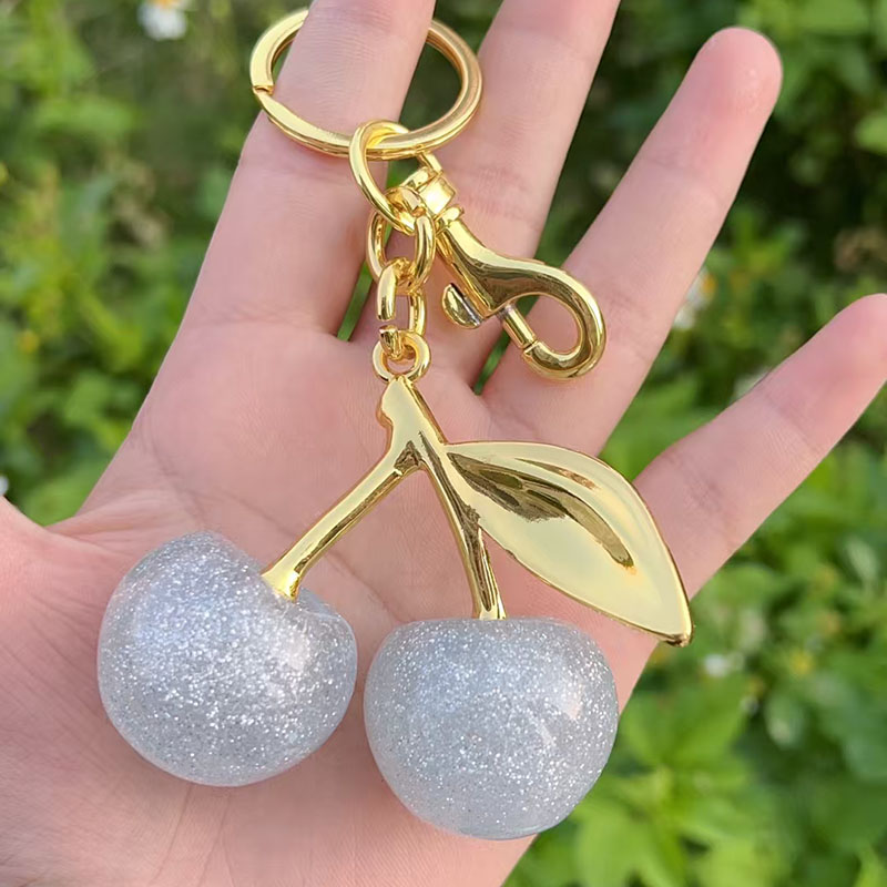 White Copper Cherry Keychain