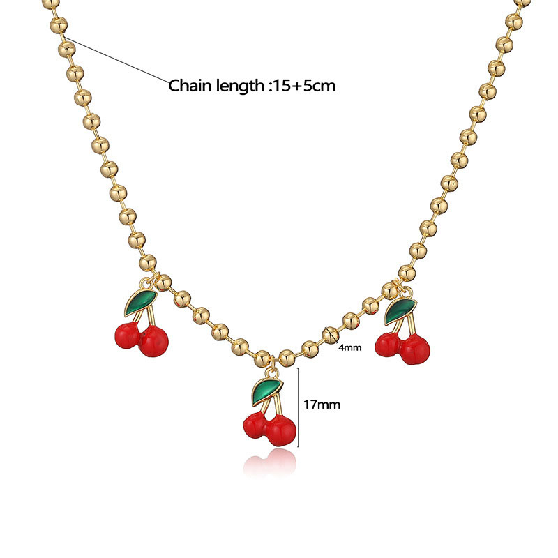 Collar De Cerezas De Cobre