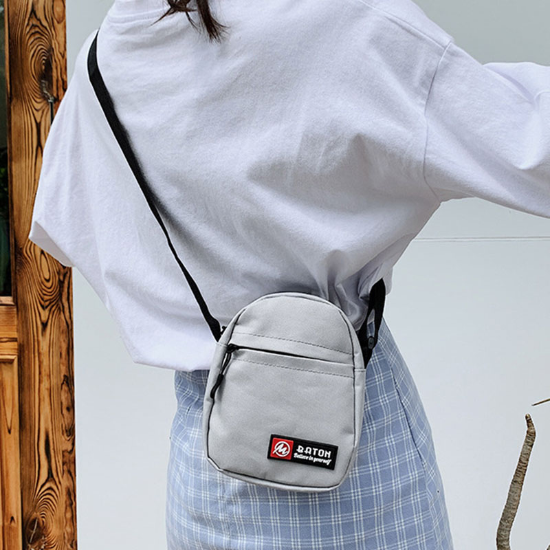Bolso Bandolera Con Etiqueta De Tela Oxford