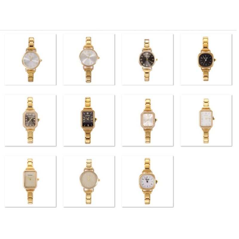 Lettering Gold Numbers Silver White Circle Stainless Steel Round Dial Watch