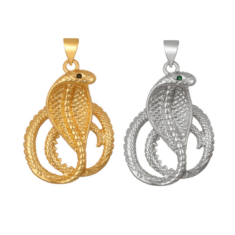 Gold Copper Inlaid Zircon Snake-shaped Accessories