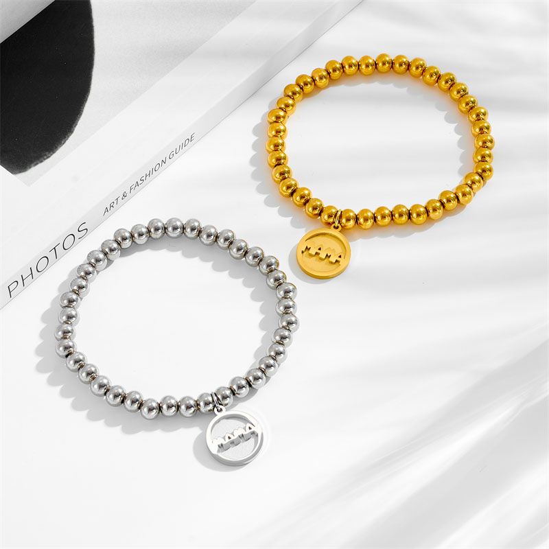 Pulsera Redonda De Acero Y Titanio