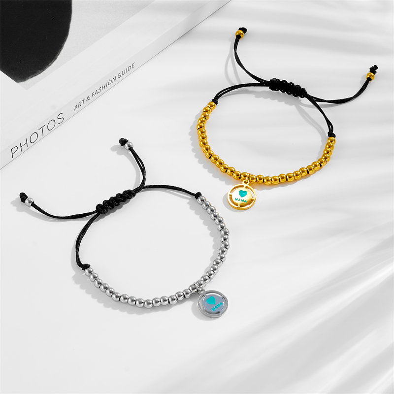 Pulsera Redonda De Acero Y Titanio