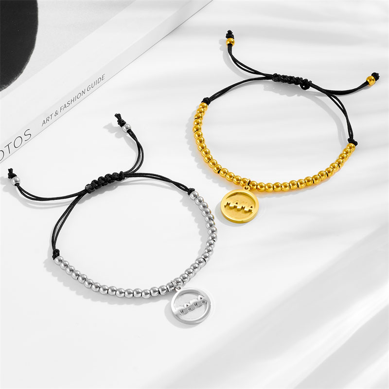 Pulsera Redonda De Acero Y Titanio