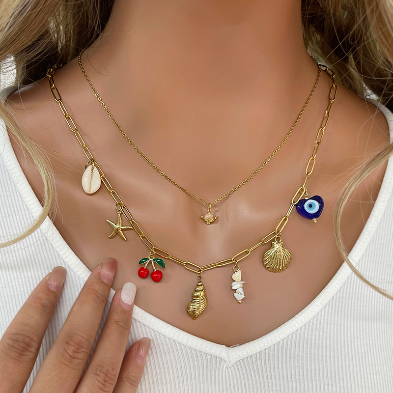 Collar Con Letra De Corazón De Acero De Titanio