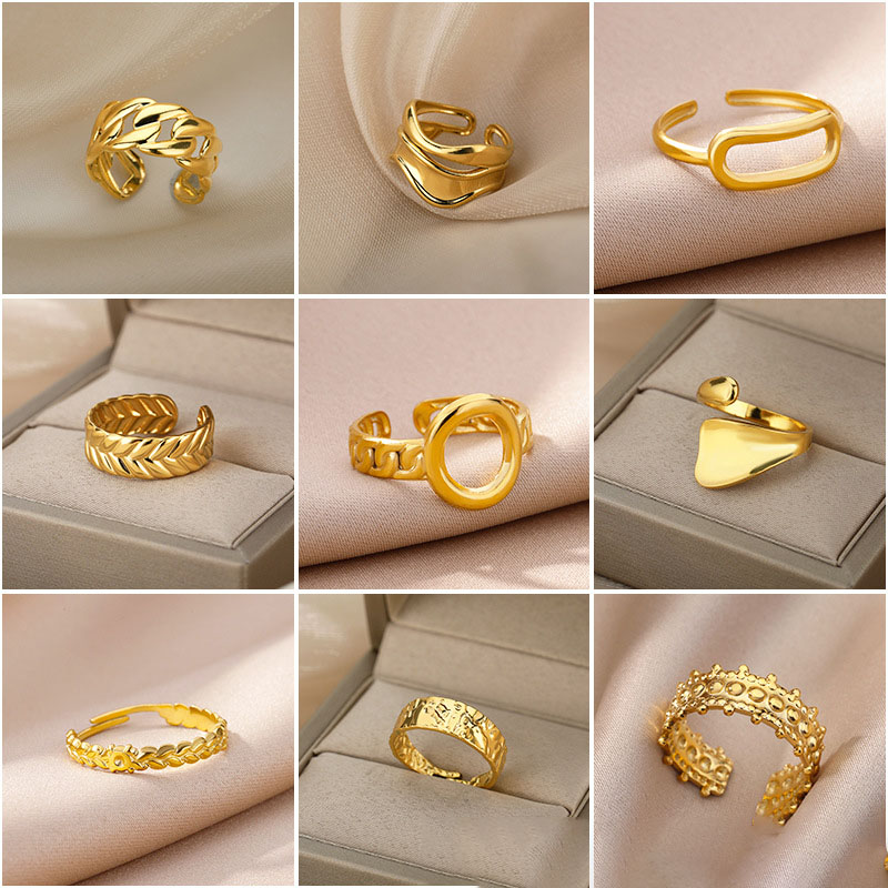 Ring 3 Stainless Steel Starfish Round Brand Knot Geometric Round Ring
