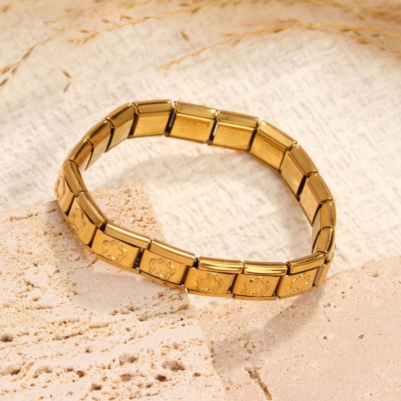 Pulsera Modular Cuadrada De Acero Inoxidable