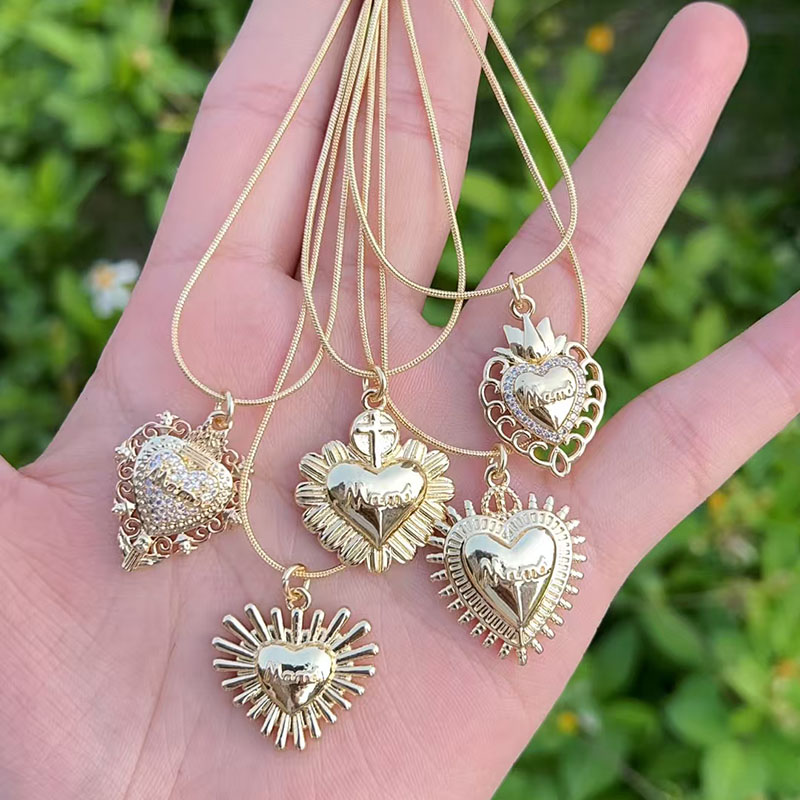 Collar De Corazón Bañado En Oro Y Cobre