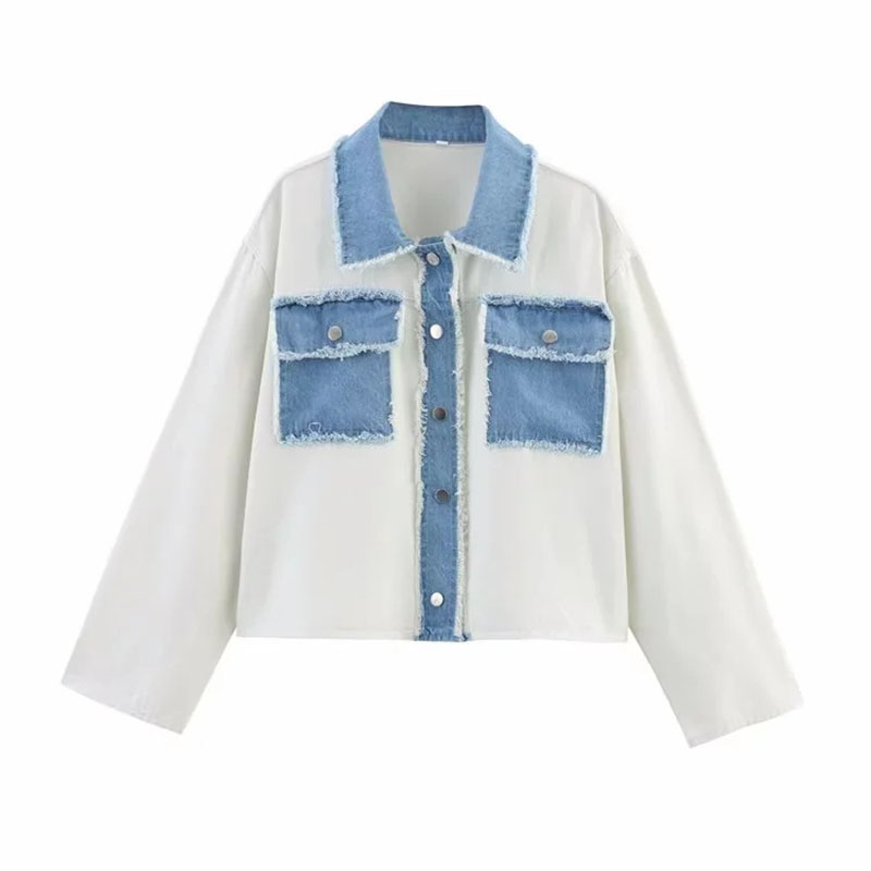 Chaqueta De Poliéster Con Solapa Y Botones