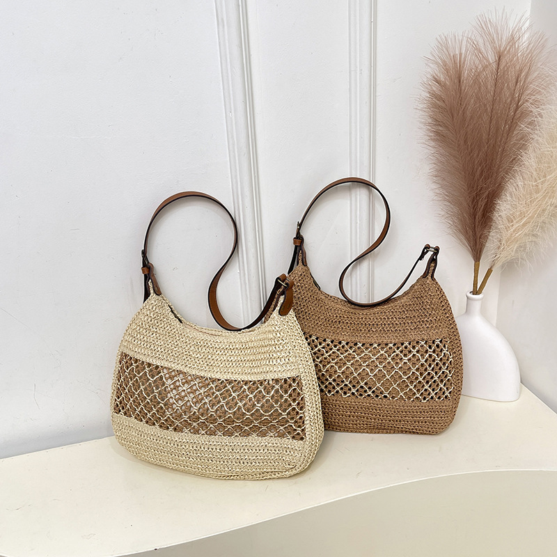 Bolso Grande De Paja Para El Hombro