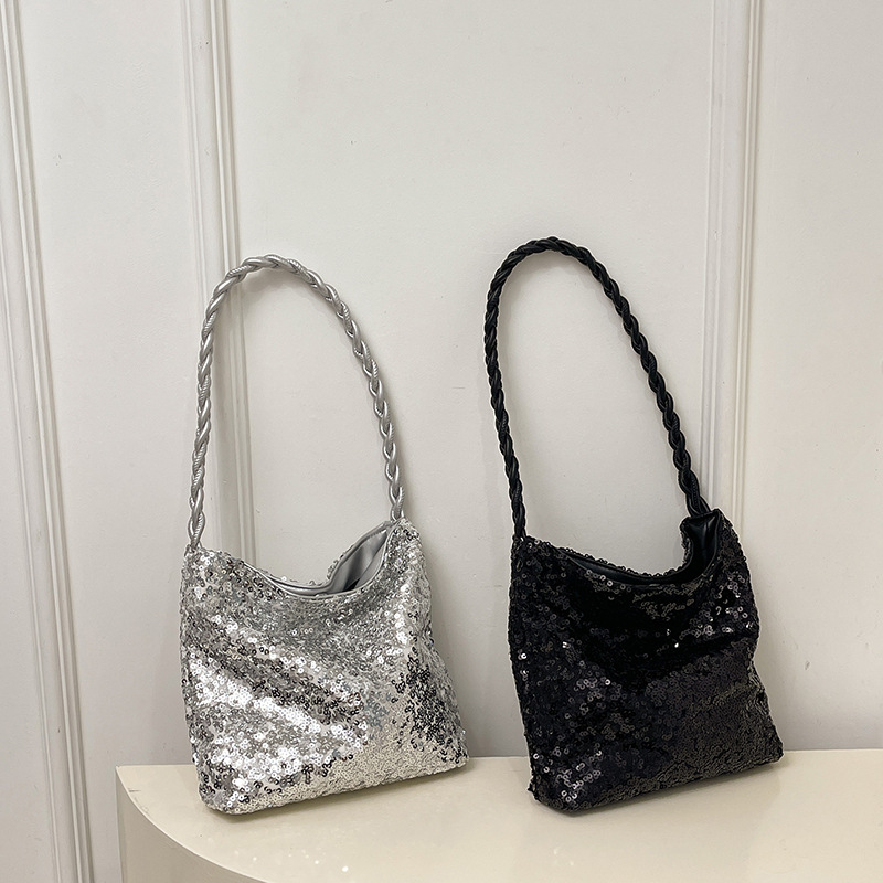 Bolso De Hombro De Pu Con Lentejuelas