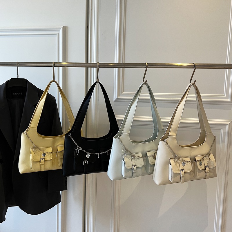 Bolso De Hombro De Pu Con Doble Bolsillo Y Gran Capacidad