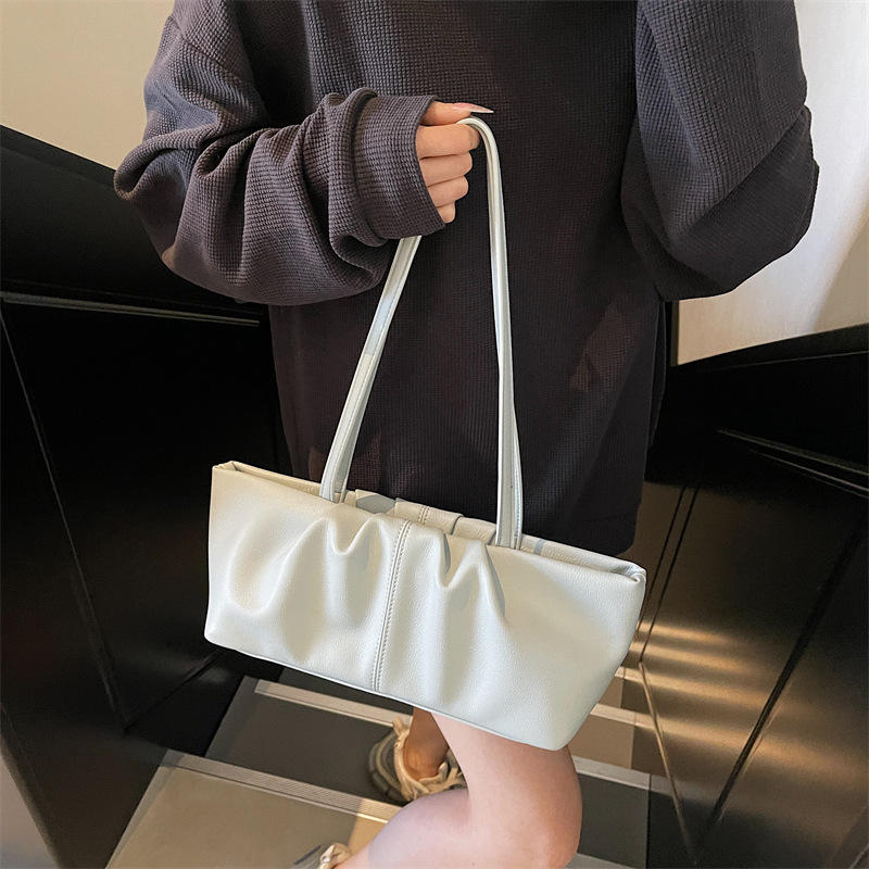 Bolso De Hombro Tipo Nube Plisado De Pu De Gran Capacidad