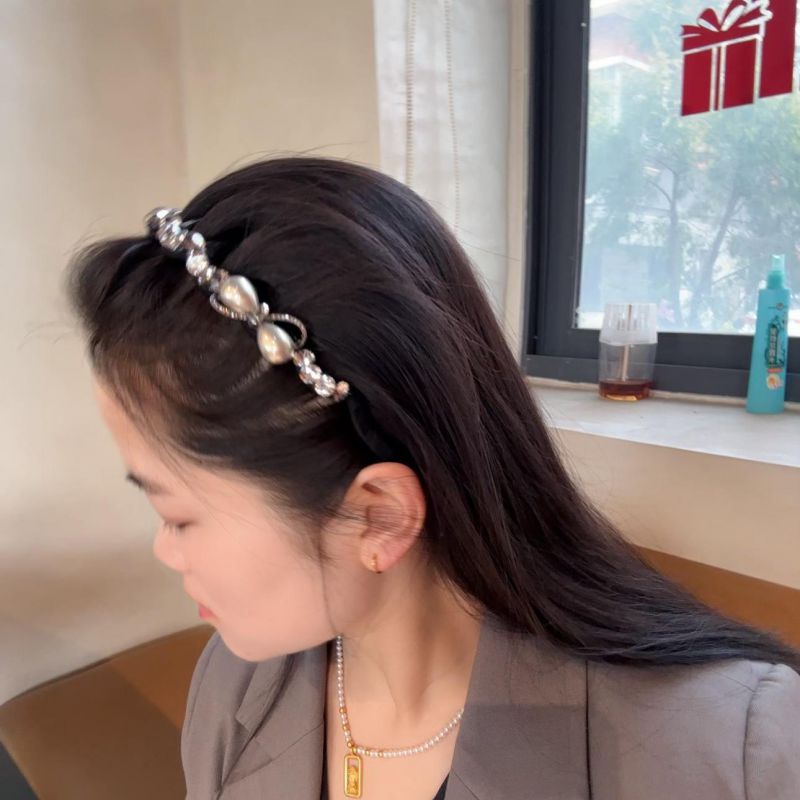 Diadema Con Lazo De Diamantes De Imitación Para El Cabello Y Los Dientes