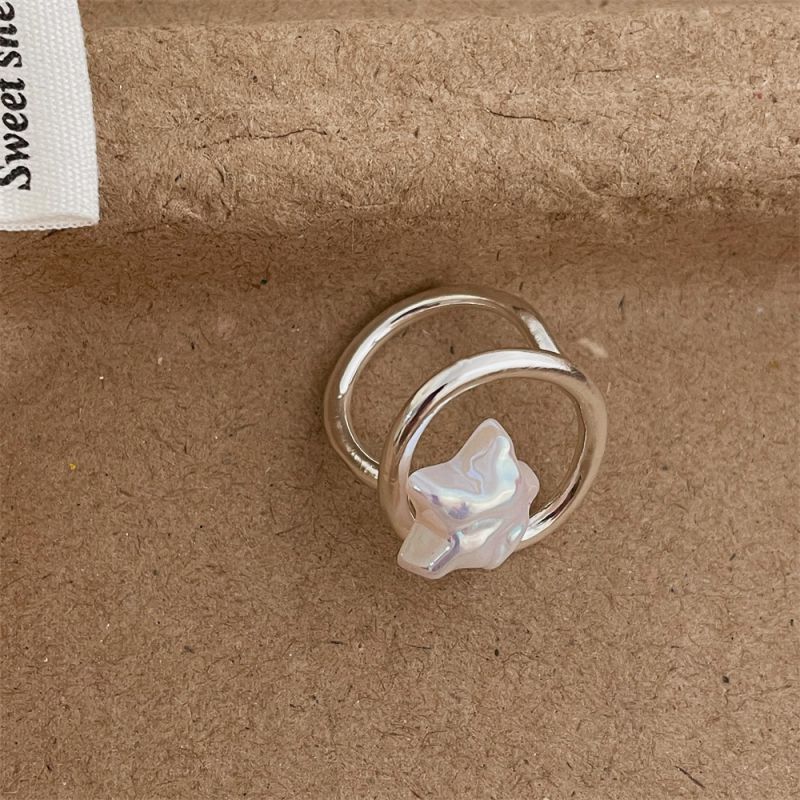 Silver Pentagram Ring Metal Pentagram Ring