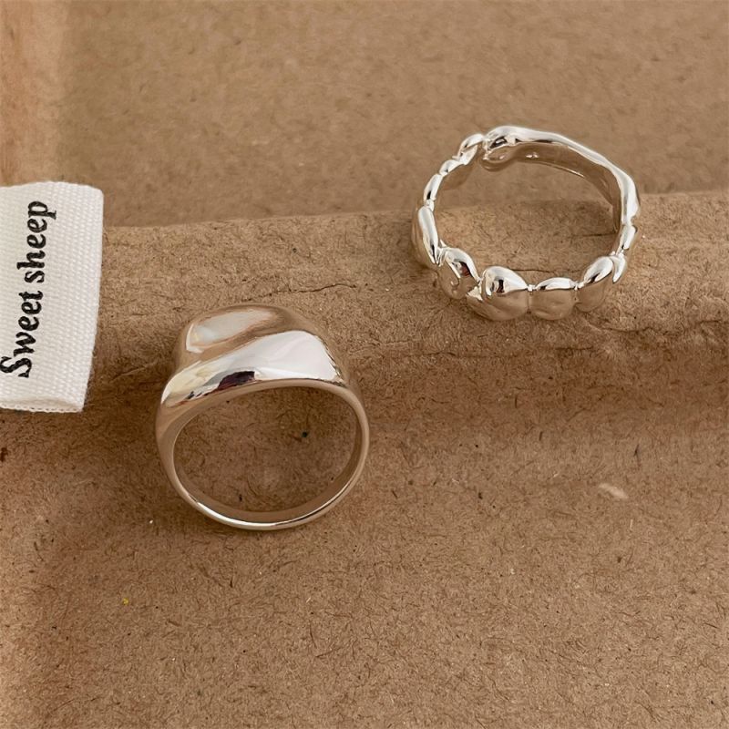 Juego De Anillos Irregulares De Metal