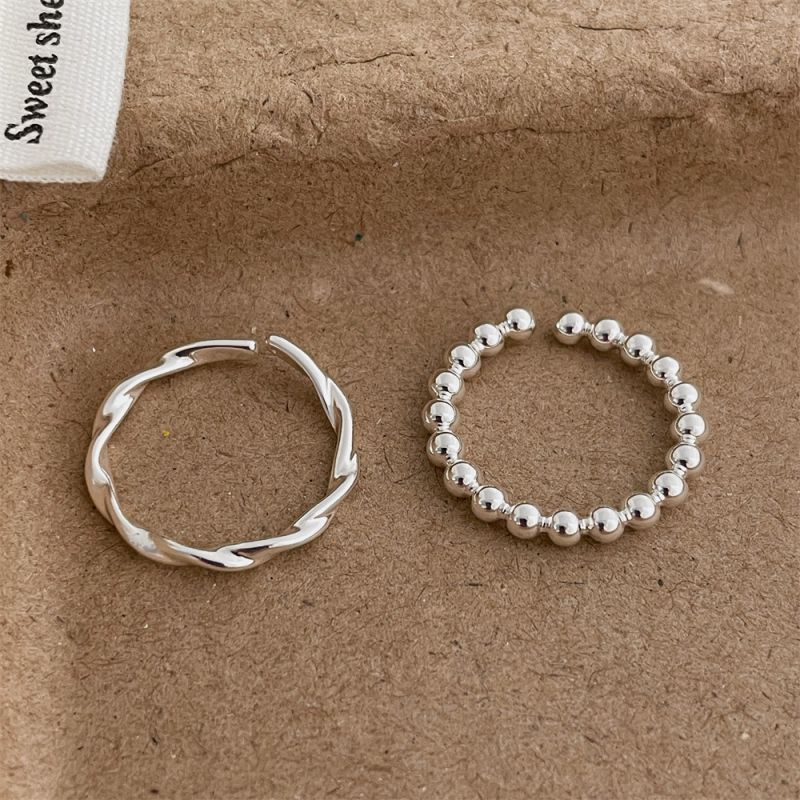Juego De Anillos Abiertos De Onda Retorcida