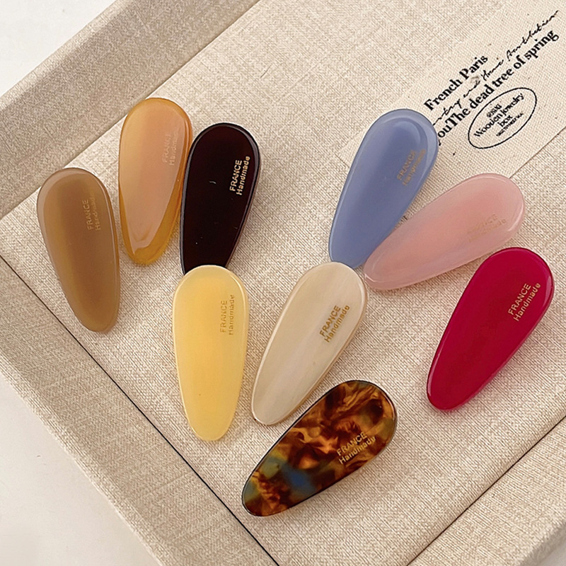 Duckbill Clip - Off-white - Single Acrylic Teardrop-shaped Hairpin [single]