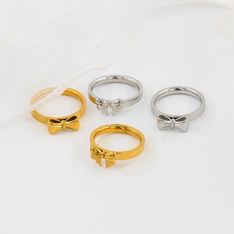 Silver Stainless Steel Butterfly Ring