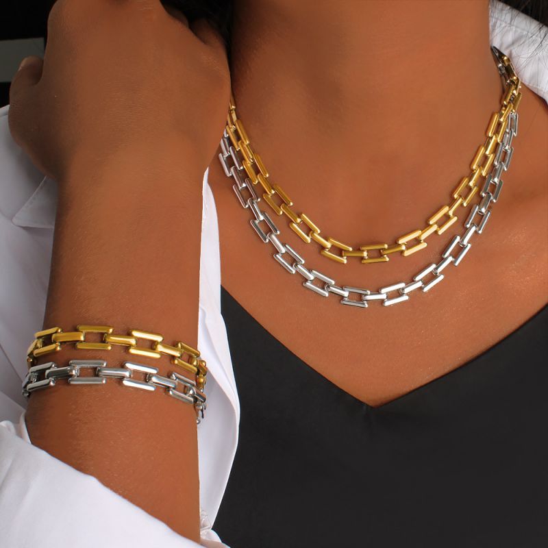 Steel Bracelet Titanium Steel Geometric Chain Bracelet