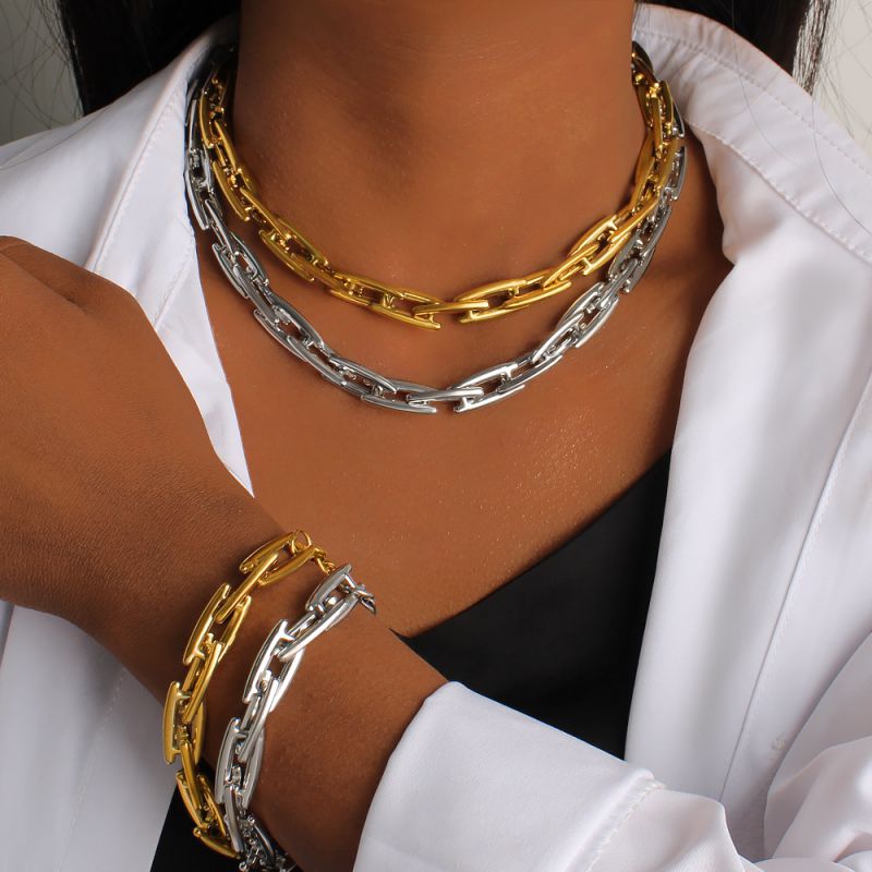 Steel Bracelet Titanium Steel Geometric Chain Bracelet
