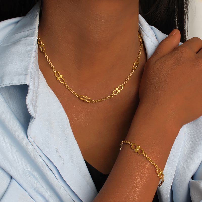 Steel Bracelet Stainless Steel Gold-plated Bow Bracelet