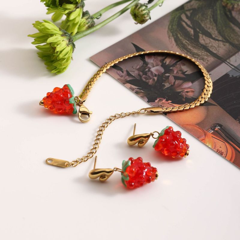 Gold Stainless Steel Grape Bracelet