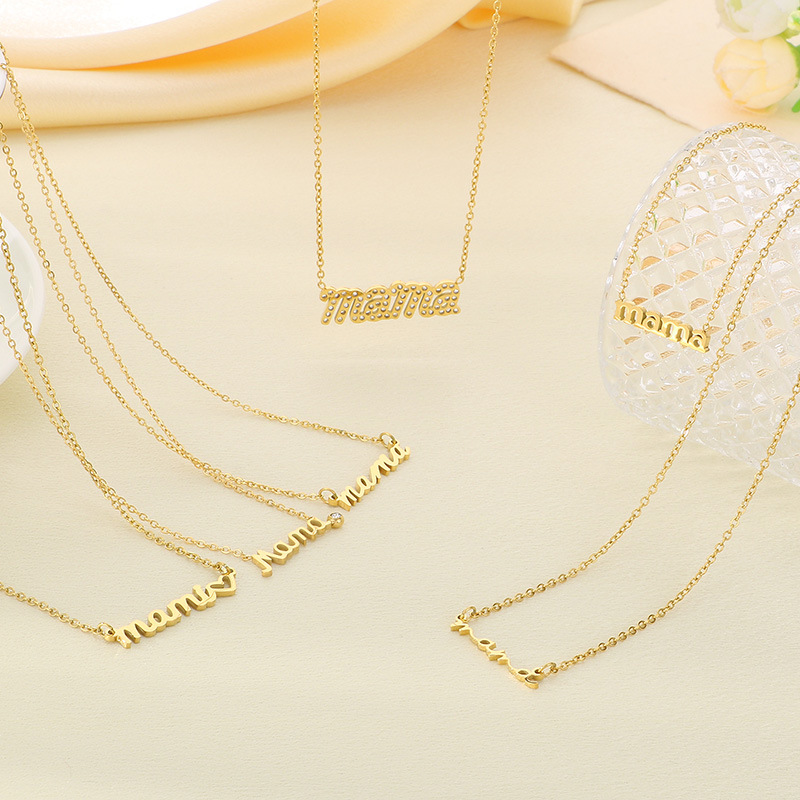 Necklace 10 Stainless Steel Geometric Letter Necklace