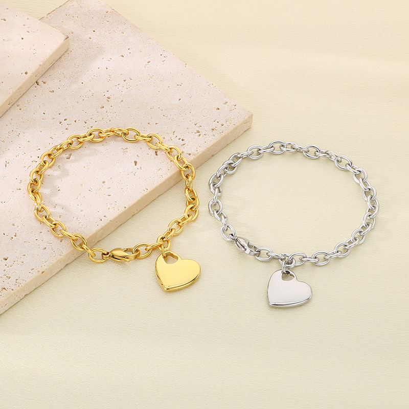 Pulsera De Corazón De Acero Inoxidable