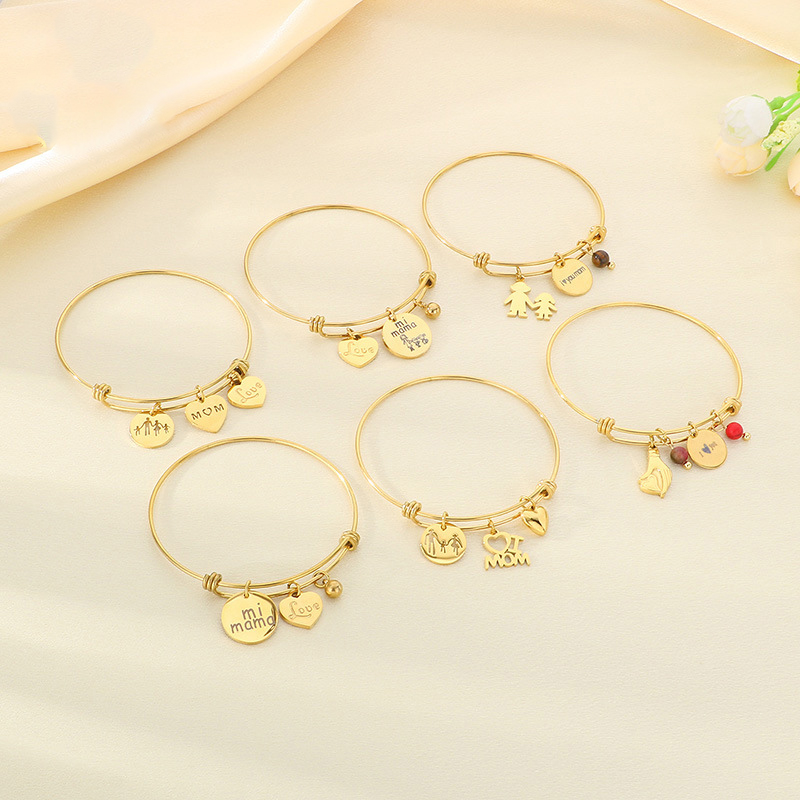 Pulsera Con Medallón De Acero Inoxidable Para El Día De La Madre