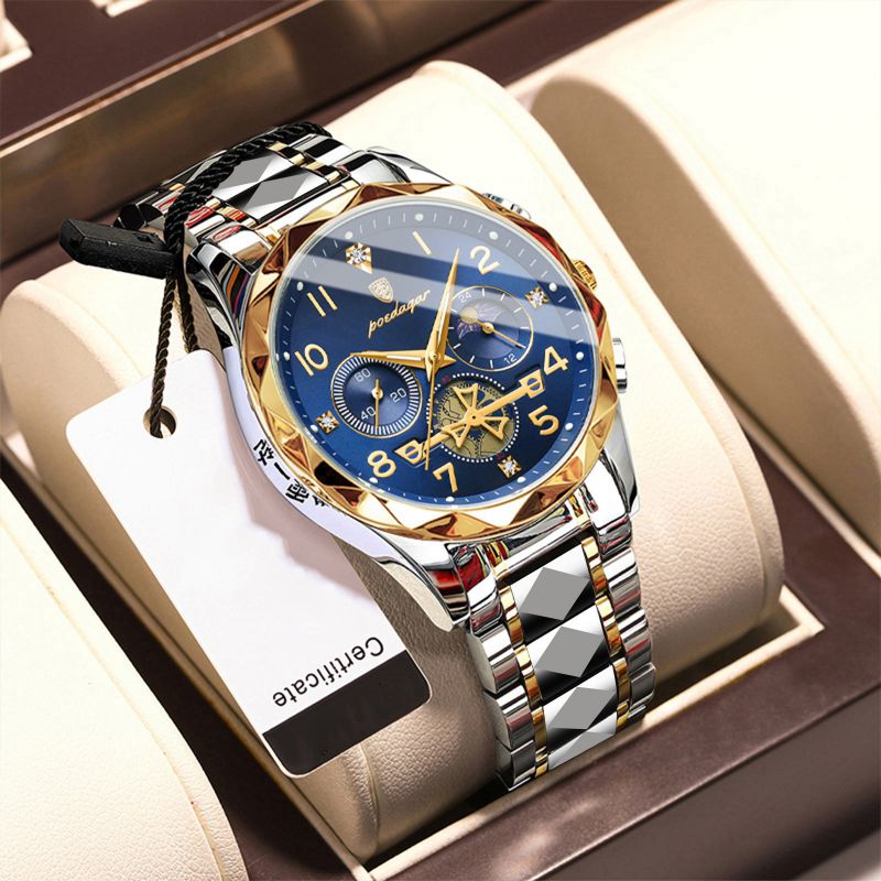 Reloj De Acero Inoxidable Con Esfera Redonda Para Hombre