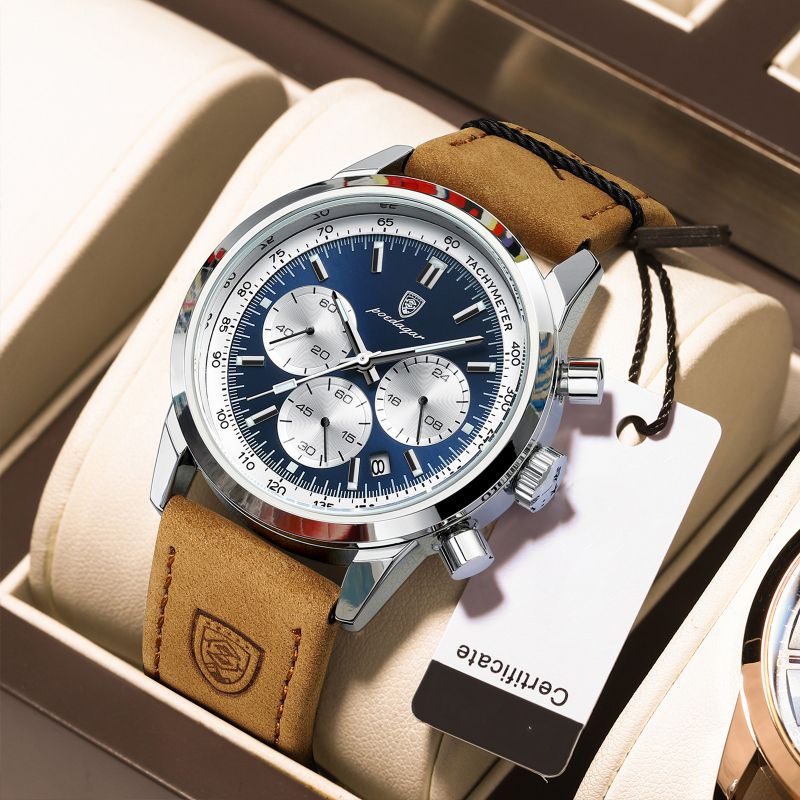 Reloj De Acero Inoxidable Con Esfera Redonda Para Hombre
