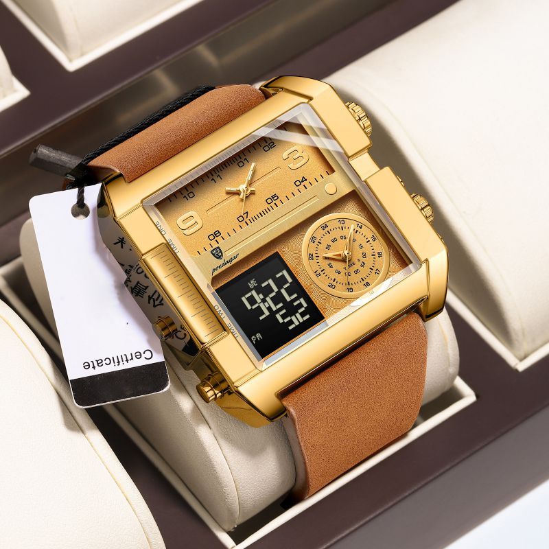 Reloj De Acero Inoxidable Para Hombre Con Esfera Cuadrada
