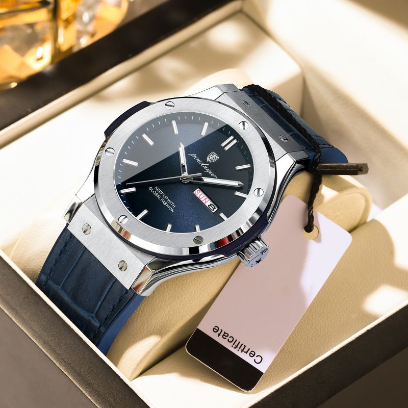 Reloj De Acero Inoxidable Con Esfera Redonda Para Hombre