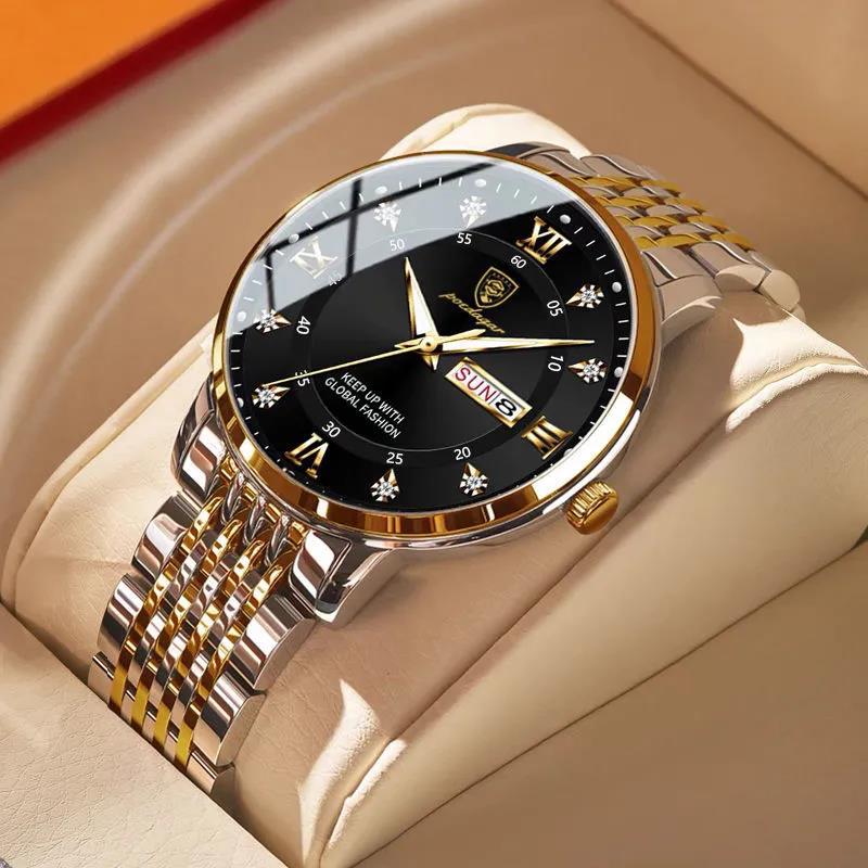 Reloj De Acero Inoxidable Con Esfera Redonda Para Hombre