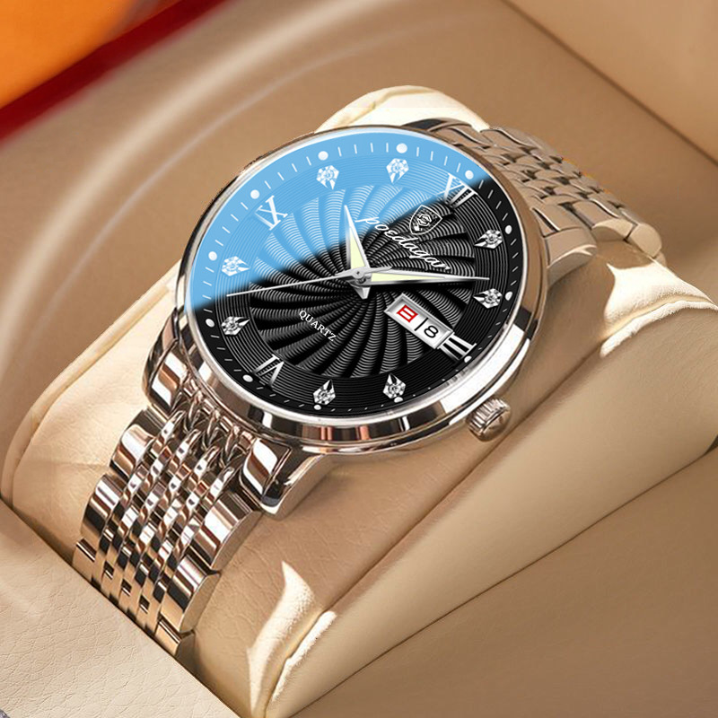 Reloj De Acero Inoxidable Con Esfera Redonda Para Hombre