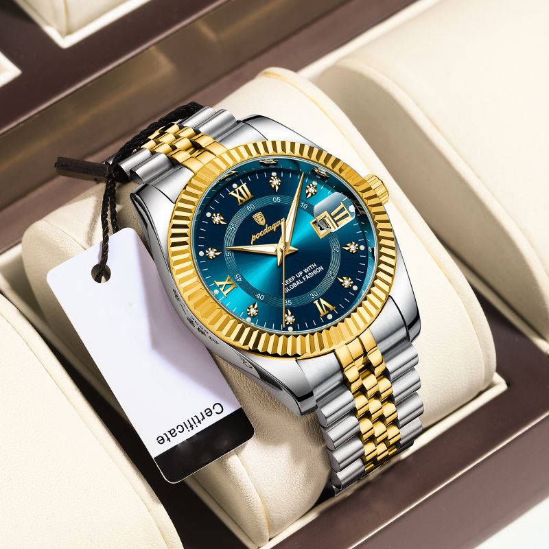 Reloj De Acero Inoxidable Con Esfera Redonda Para Hombre