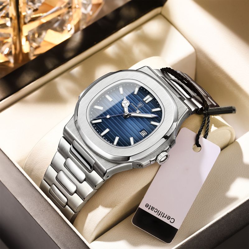 Reloj De Acero Inoxidable Con Esfera Redonda Para Hombre